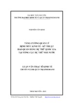 Tăng cường quản lý định mức kinh tế   kỹ thuật bảo quản hàng dự trữ quốc gia tại tổng cục dự trữ nhà nước