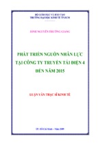 Phát triển nguồn nhân lực tại công ty truyền tải điện 4 đến năm 2015