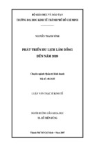 Phát triển du lịch lâm đồng đến năm 2020