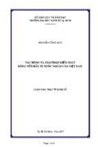 Tác động và giải pháp kiểm soát d̉òng vốn đầu tư nước ngoài vào việt nam