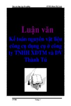 Kế toán nguyên vật liệu công cụ dụng cụ ở công ty tnhh xdtm và dv thành tú ( www.sites.google.com/site/thuvientailieuvip )