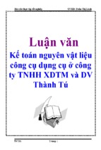 Báo cáo tốt nghiệp kế toán nguyên vật liệu và công cụ dụng cụ ( www.sites.google.com/site/thuvientailieuvip )