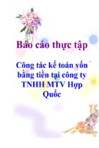 Báo cáo thực tập tốt nghiệp công tác kế toán vốn bằng tiền ( www.sites.google.com/site/thuvientailieuvip )