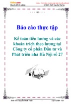 Báo cáo thực tập tốt nghiệp kế toán tiền lương và các khoản trích theo lương tại công ty cổ phần đầu tư và phát triển nhà hà nội số 27 ( www.sites.google.com/site/thuvientailieuvip )