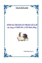 Chuyên đề tốt nghiệp tính giá thành sản phẩm xây lắp tại công ty tnhh xd và tm thiên đồng ( www.sites.google.com/site/thuvientailieuvip )