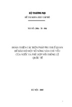 Hoàn thiện các biện pháp phi thuế quan để bảo hộ một số nông sản chủ yếu của nước ta phù hợp với thông lệ quốc tế ( www.sites.google.com/site/thuvientailieuvip )