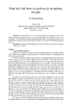 Pháp luật việt nam về quyền tự do tín ngưỡng, tôn giáo