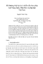 Bồi thường thiệt hại do ô nhiễm dầu theo pháp luật trung quốc, nhật bản và pháp luật việt nam