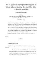 Bảo vệ quyền của người phụ nữ trong quan hệ tài sản giữa vợ và chồng theo luật hôn nhân và gia đình năm 2000