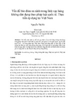 Vấn đề bảo đảm an ninh trong lĩnh vực hàng không dân dụng theo pháp luật quốc tế. thực tiễn áp dụng tại việt nam