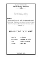 ảnh hưởng c ủa sự phát triển đô thị đến sử dụng đất nông nghiệp và đời sống người dân phường tân thịnh thành phố thái nguyên, tỉnh thái nguyên giai đoạn năm 2008   2013