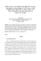 Hoàn thiện cơ sở pháp lý cho quá trình chuyển đổi phương pháp thanh tra ngân hàng ở việt nam trong điều kiện hội nhập quốc tế