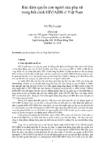 Bảo đảm quyền con người của phụ nữ trong bối cảnh hivaids ở việt nam ensuring human rights for women in the context of hiv aids in vietnam