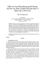 Kiểm soát hợp đồng nhượng quyền thương mại theo quy định của pháp luật cạnh tranh và pháp luật sở hữu trí tuệ