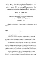 Hoạt động điều tra tội phạm về trật tự xã hội của cơ quan điều tra trong công an nhân dân