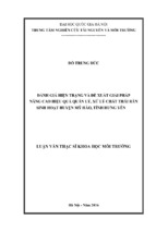 đánh giá hiện trạng và đề xuất giải pháp nâng cao hiệu quả quản lý, xử lý chất thải rắn sinh hoạt huyện mỹ hào, tỉnh hưng yên