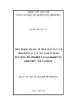 Thực trạng nguồn lợi thủy sản vùng cửa sông hồng và các giải pháp sử dụng bền vững trường hợp xã giao hải huyện giao thủy tỉnh nam định