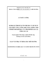 đánh giá tính dễ bị tổn thương và đề xuất giải pháp tăng cường khả năng chống chịu với biến đổi khí hậu của thành phố lào cai, tỉnh lào cai