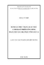 đánh giá thực trạng quan trắc cảnh báo ô nhiễm sông hồng đoạn chảy qua địa phận tỉnh lào cai