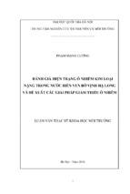 đánh giá hiện trạng ô nhiễm kim loại nặng trong nước biển ven bờ vịnh hạ long và đề xuất các giải pháp giảm thiểu ô nhiễm
