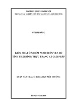 Kiểm soát ô nhiễm nước biển ven bờ tỉnh thái bình thực trạng và giải pháp