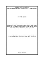Nghiên cứu một số giải pháp bảo tồn và phát triển bền vững tài nguyên cây thuốc tại rừng đặc dụng hữu liên, huyện hữu lũng, tỉnh lạng sơn