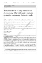 Remineralization of early enamel caries lesions using different bioactive elements containing toothpastes an in vitro study