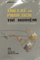 Thiết kế và phân tích thí nghiệm  qui hoạch hoá thực nghiệm  tô cẩm tú và những người khác