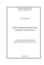 Quản lý chi ngân sách nhà nước tại kho bạc nhà nước ba vì