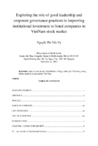 Exploring the role of good leadership and corporate governance practices in improving institutional investment to listed companies in vietnam stock market