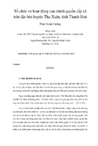 Tổ chức và hoạt động của chính quyền cấp xã trên địa bàn huyện thọ xuân, tỉnh thanh hoá