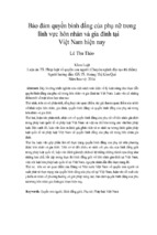 Bảo đảm quyền bình đẳng của phụ nữ trong lĩnh vực hôn nhân và gia đình tại việt nam hiện nay