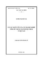 Cơ cấu nguồn vốn của các doanh nghiệp niêm yết trong ngành dược phẩm ở việt nam