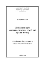 Kiểm soát tín dụng đối với doanh nghiệp vừa và nhỏ tại mhb phú thọ