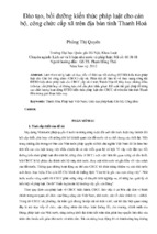 đào tạo, bồi dưỡng kiến thức pháp luật cho cán bộ, công chức cấp xã trên địa bàn tỉnh thanh hoá