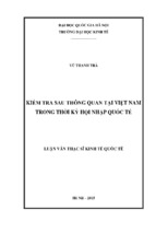 Kiểm tra sau thông quan tại việt nam trong thời kỳ hội nhập quốc tế