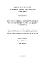 Quá trình việt hóa các chương trình truyền hình thực tế mua bản quyền nước ngoài (khảo sát chương trình