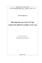 Biến động mùa xuân arab tại ai cập nguyên nhân, diễn biến, tác động và triển vọng