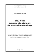 Quản lý tài chính tại trung tâm chứng nhận phù hợp   tổng cục tiêu chuẩn đo lường chất lượng