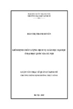 Kiểm định chất lượng dịch vụ giáo dục đại học ở đại học quốc gia hà nội