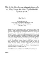 Một số giải pháp nâng cao hiệu quả sử dụng vốn tại tổng công ty tài chính cổ phần dầu khí việt nam (pvfc)
