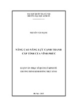 Nâng cao năng lực cạnh tranh cấp tỉnh của vĩnh phúc