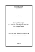 đào tạo nhân lực của công ty tnhh một thành viên giàythượng đình