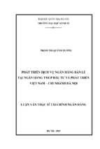 Phát triển dịch vụ ngân hàng bán lẻ tại ngân hàng tmcp đầu tư và phát triển việt nam   chi nhánh hà nam