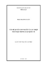 Vấn đề quyền con người và can thiệp nhân đạo trong luật quốc tế