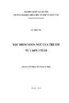 đặc điểm ngôn ngữ của trẻ em từ 1 đến 3 tuổi