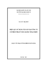 Hiệu quả sử dụng tài sản tại công ty cổ phần than vàng danh  vinacomin