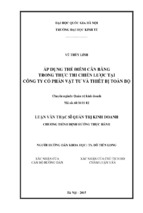 áp dụng thẻ điểm cân bằng trong thực thi chiến lược tại công ty cổ phần vật tư vàthiết bị toàn bộ