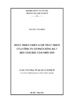 Hoàn thiện chiến lược phát triển của công ty cổ phần sông đà 7 đến năm 2020, tầm nhìn 2030.