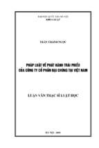 Pháp luật về phát hành trái phiếu của công ty cổ phần đại chúng tại việt nam